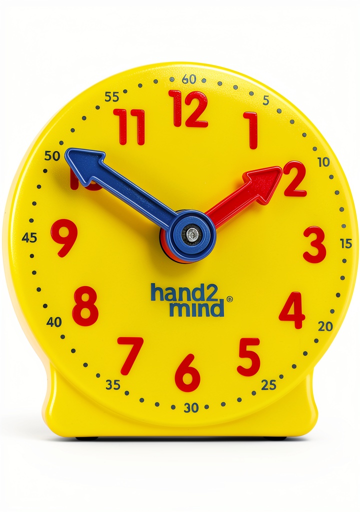 Child using hand2mind teaching clock in a classroom