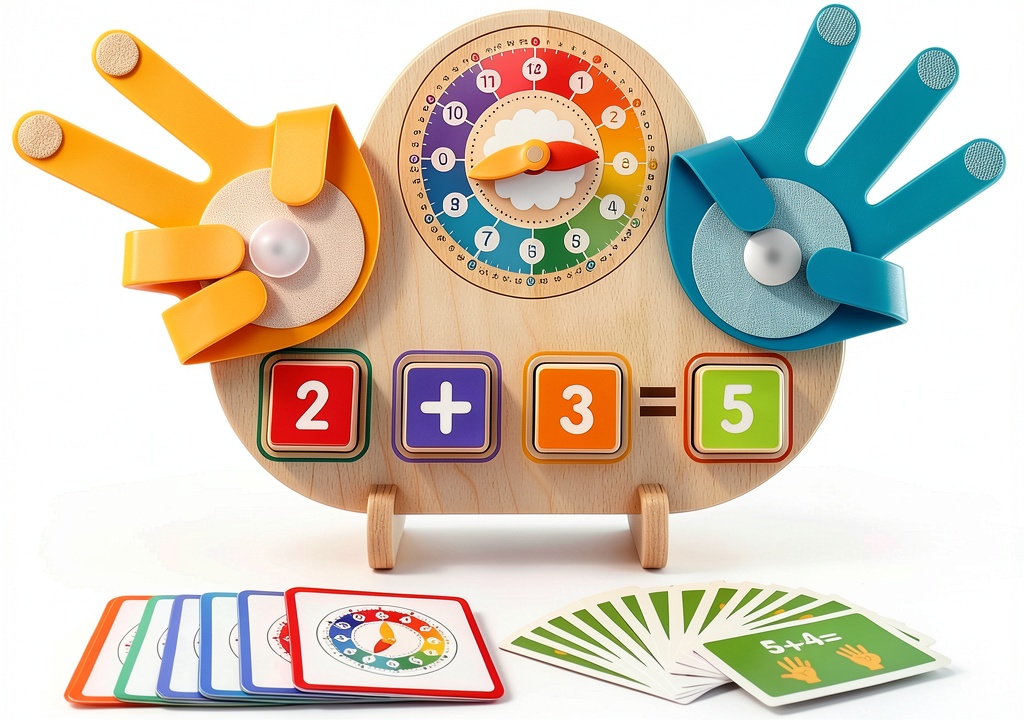 Installing FQKIOMY Toddler Learning Blocks Toys on a wooden desk