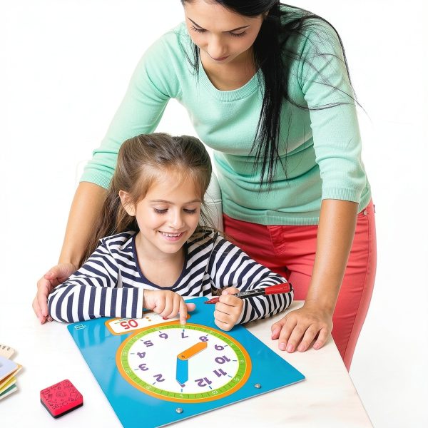 Kids Learning Clock SCRIBBLEDO Laminated Dry Erase-6