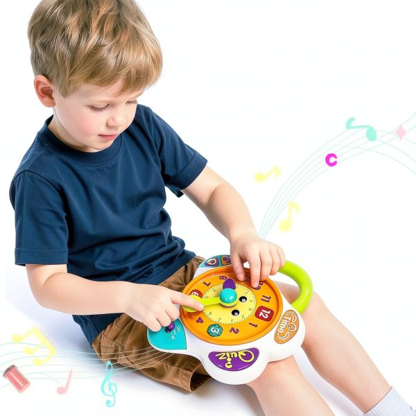 V-Opitos Musical Learning Clock Toy for Kids 3-6-5