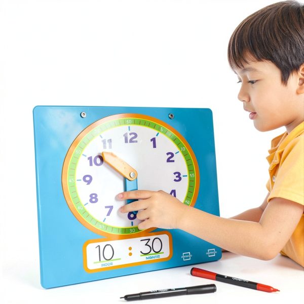 Kids Learning Clock SCRIBBLEDO Laminated Dry Erase-7