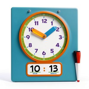 Kids Learning Clock SCRIBBLEDO Laminated Dry Erase-0