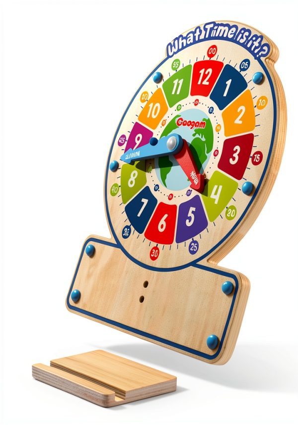 Coogam Wooden Learning Clock for Kids-5