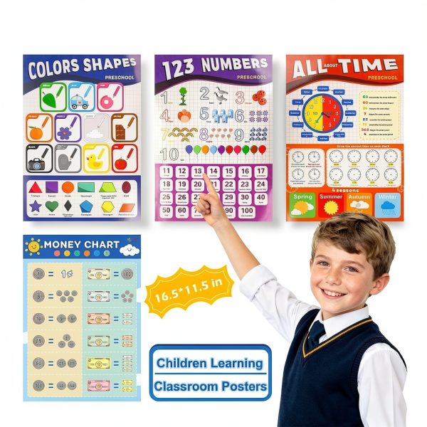 Gifts2U Teacher Play Set Classroom Kit with Whiteboard Clock Money-3