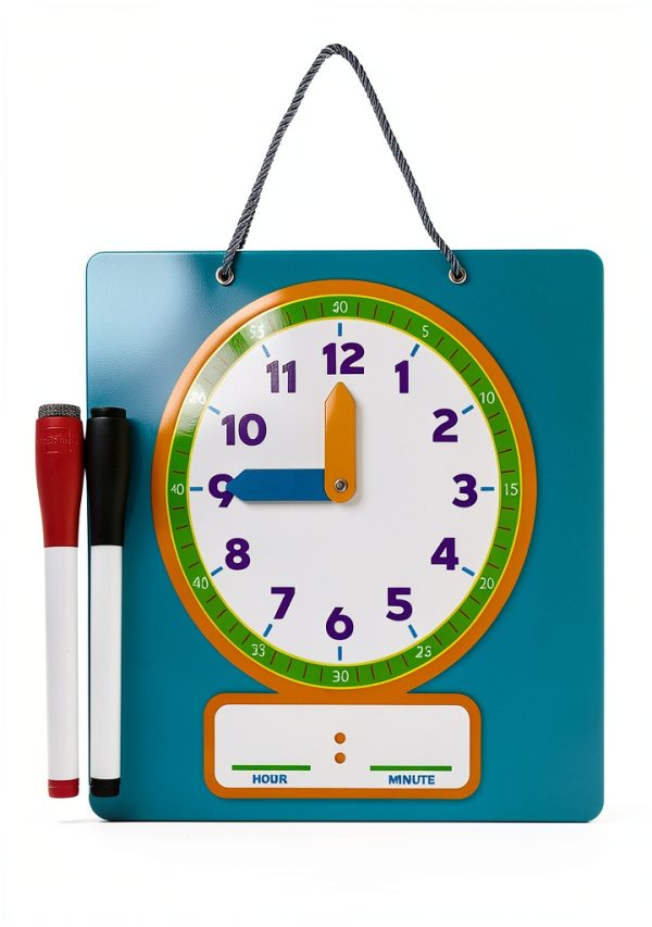 Kids Learning Clock SCRIBBLEDO Laminated Dry Erase-1