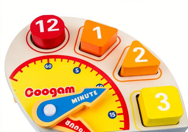 Coogam Wooden Teaching Clock Toy for Toddlers-6