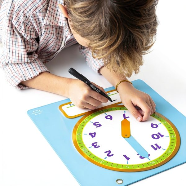 Kids Learning Clock SCRIBBLEDO Laminated Dry Erase-3