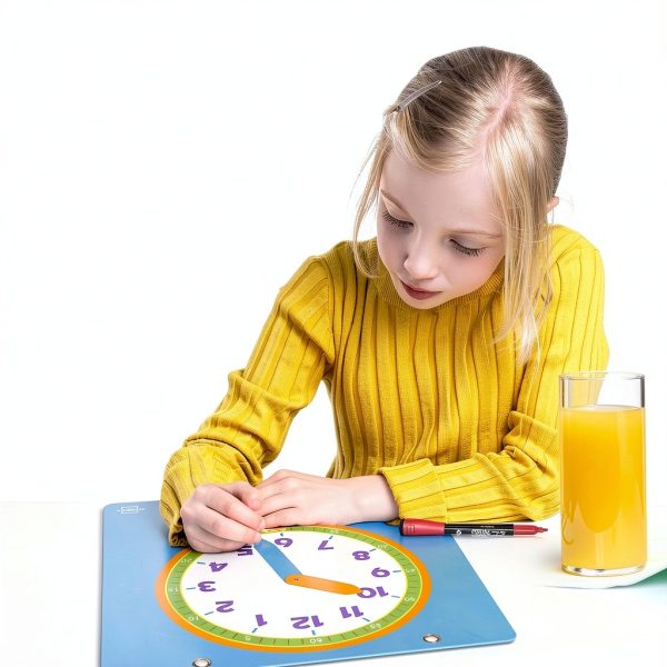 Kids Learning Clock SCRIBBLEDO Laminated Dry Erase-4