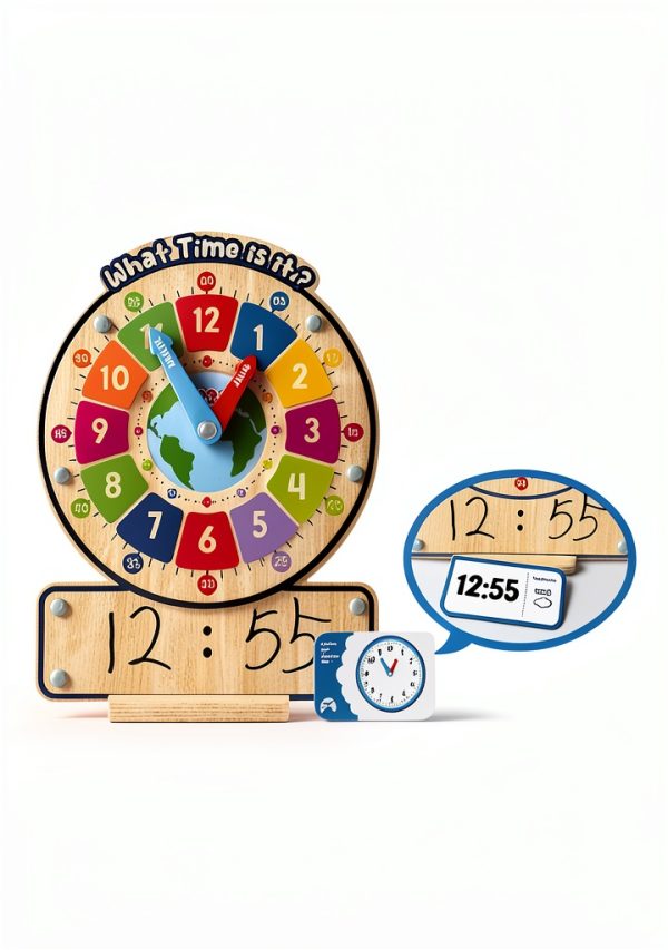 Coogam Wooden Learning Clock for Kids-4
