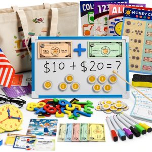 Gifts2U Teacher Play Set Classroom Kit with Whiteboard Clock Money-0
