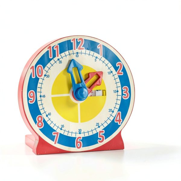 Melissa & Doug Teaching Clock with Display, Time Cards Slot, Ages 4-7-6