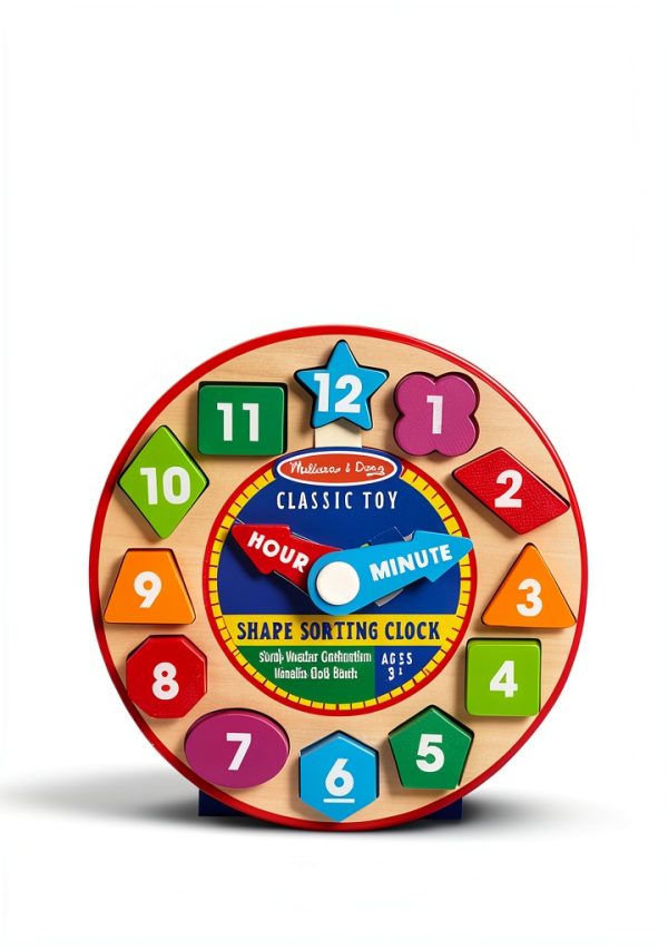 Melissa & Doug Wooden Teaching Clock with Removable Number Pieces-5