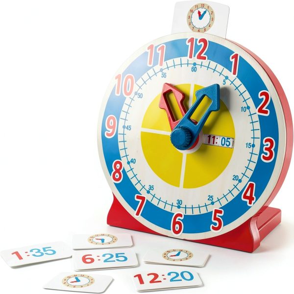 Melissa & Doug Teaching Clock with Display, Time Cards Slot, Ages 4-7-0