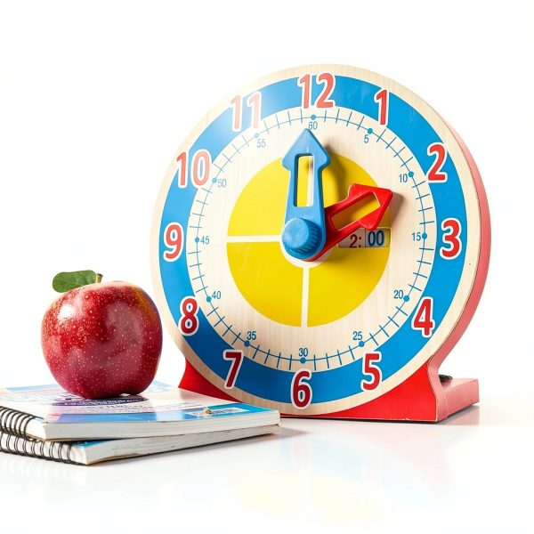 Melissa & Doug Teaching Clock with Display, Time Cards Slot, Ages 4-7-8