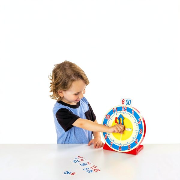 Melissa & Doug Teaching Clock with Display, Time Cards Slot, Ages 4-7-2