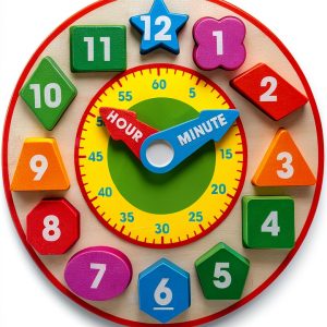 Melissa & Doug Wooden Teaching Clock with Removable Number Pieces-0