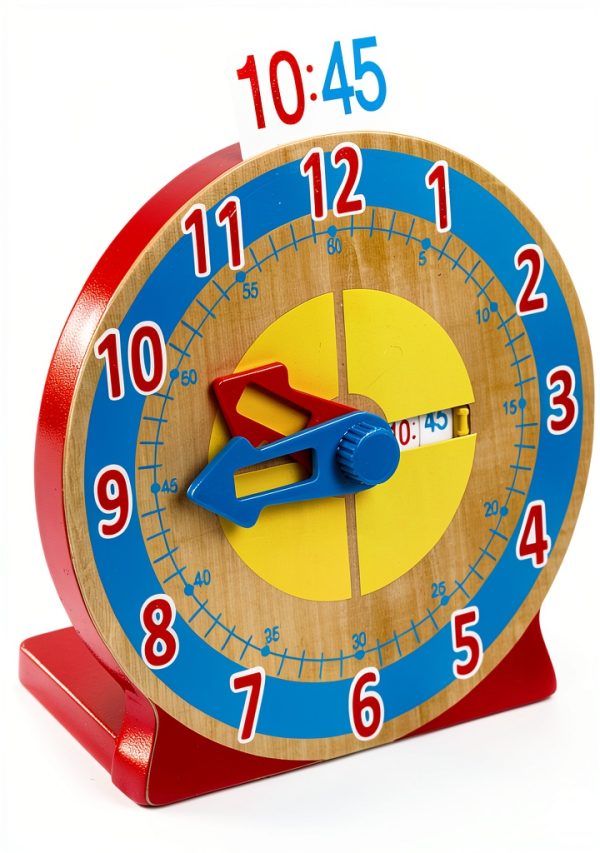 Melissa & Doug Teaching Clock with Display, Time Cards Slot, Ages 4-7-3