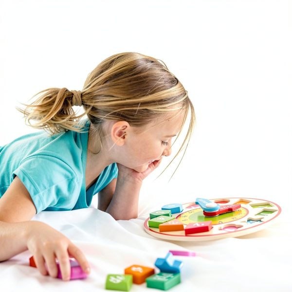Melissa & Doug Wooden Teaching Clock with Removable Number Pieces-4