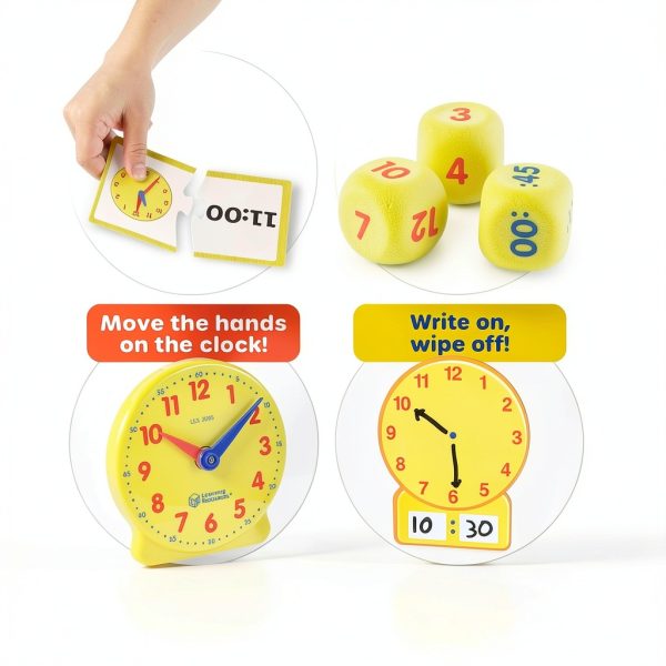 Learning Resources Teaching Clock LER3220 Hands‑On Time Learning Set-3