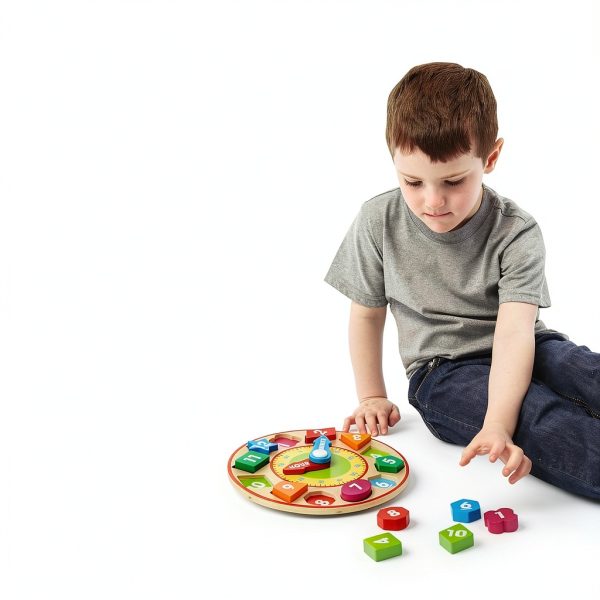 Melissa & Doug Wooden Teaching Clock with Removable Number Pieces-2