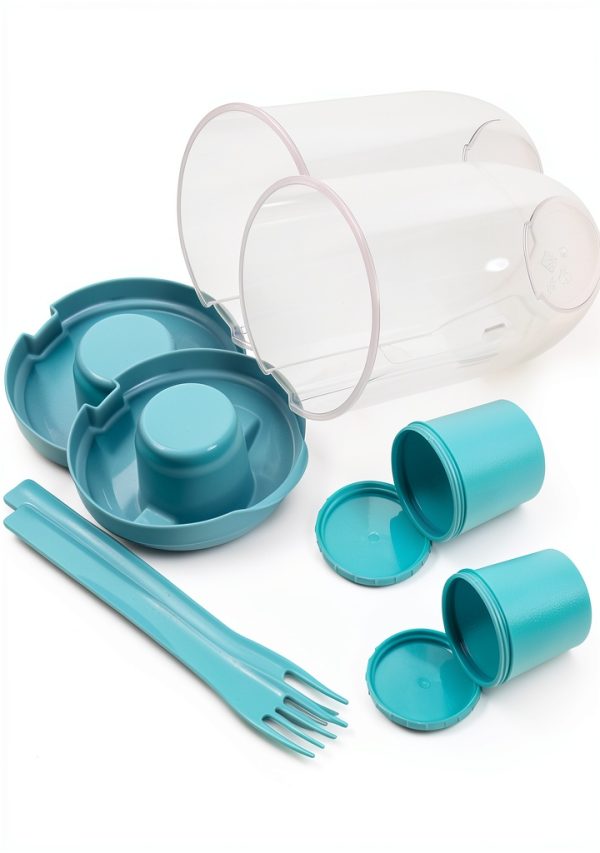 Portable Salad Shaker Cups with Fork & Dressing Holder by GREENADSCAPE-8