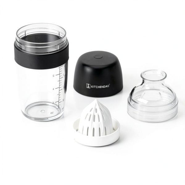 Salad Dressing Shaker Bottle KITCHENDAO 2-in-1 Citrus Juicer 1 Cup-5