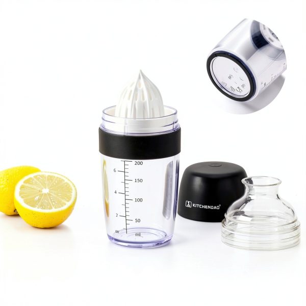 Salad Dressing Shaker Bottle KITCHENDAO 2-in-1 Citrus Juicer 1 Cup-1