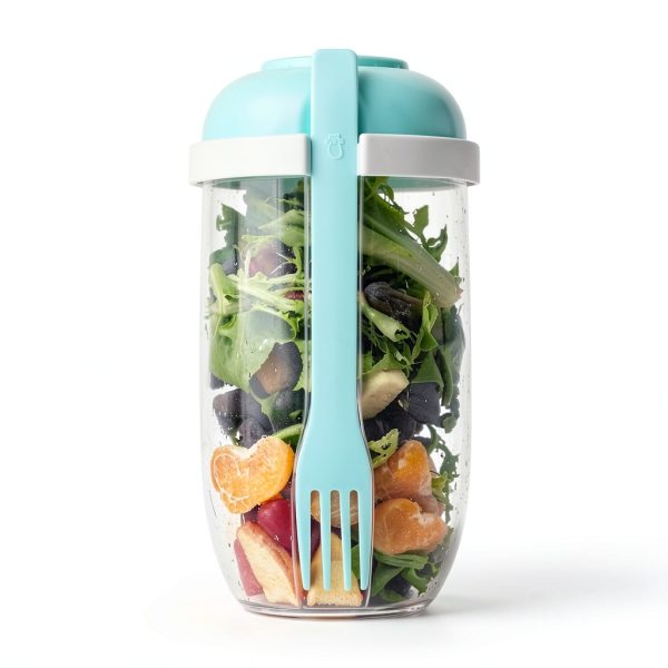 Salad Meal Shaker Cup by QHHVAIT – Airtight Container with Fork-7