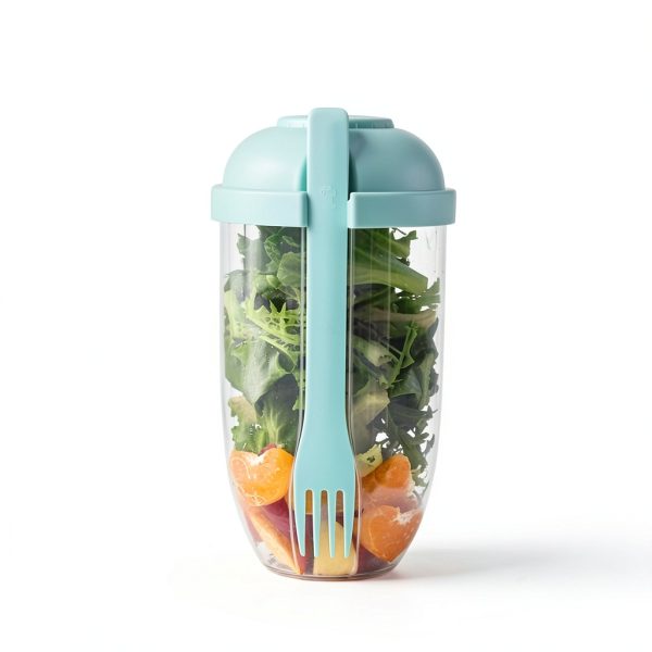 Salad Shaker Eioflia 1000ml Green Leak‑Proof Meal Container-3