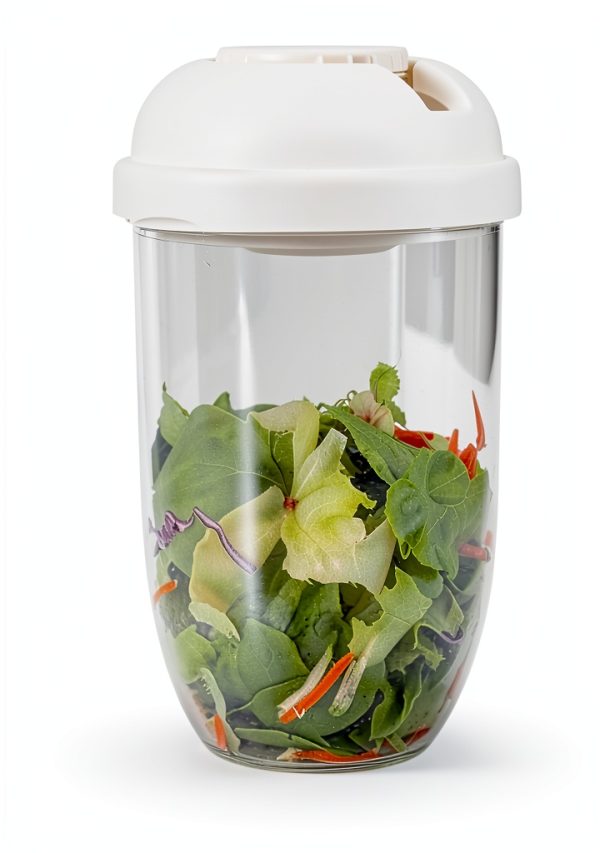 Fresh Salad Meal Shaker Cup Generic 1000ml Fork and Dressing Holder-7