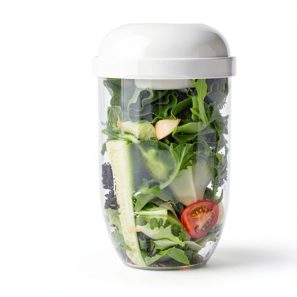 Salad Meal Shaker Cup by QHHVAIT – Airtight Container with Fork-1