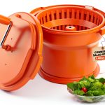 PYY 2.5 Gallon Commercial Salad Spinner - Salad Dryer w/Silicone Anti-slip Mat & Draining Hose, 10Qt Manual Salad Spinner for 3 Heads of Lettuce Spinner Large for Catering-0