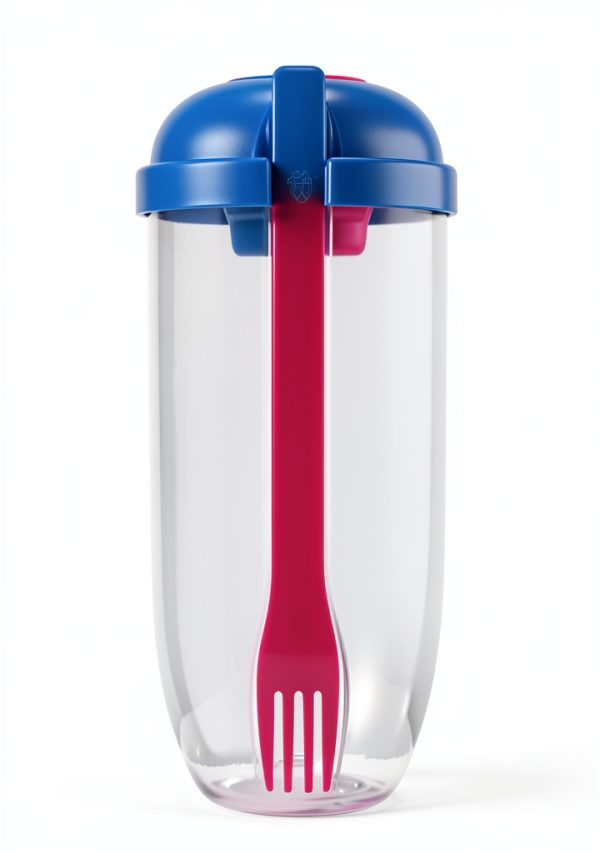 Salad Meal Shaker Cup by QHHVAIT – Airtight Container with Fork-5