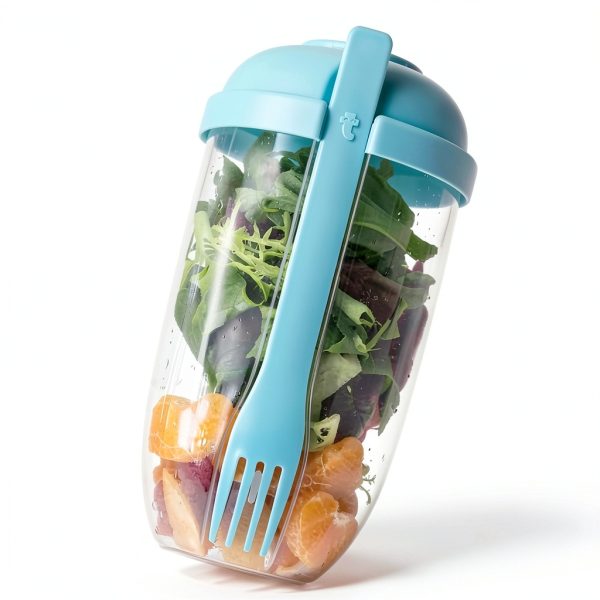 Salad Meal Shaker Cup by QHHVAIT – Airtight Container with Fork-2