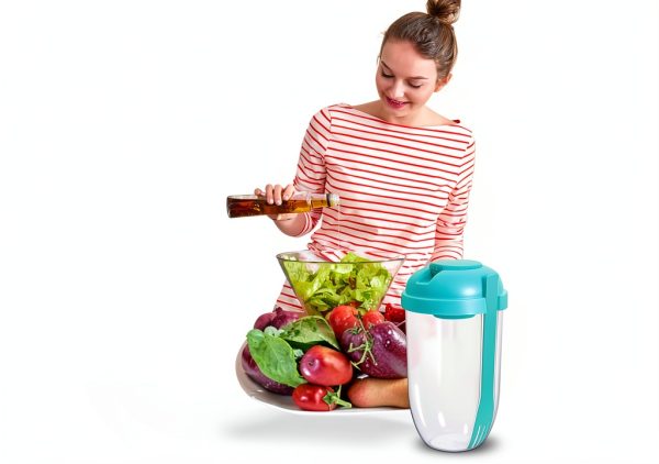 Portable Salad Shaker Cups with Fork & Dressing Holder by GREENADSCAPE-7