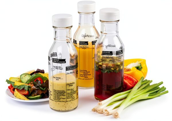 Salad Dressing Maker Clear Set of 2 by Norpro 11oz Glass Shaker-0