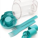 Portable Salad Shaker Cups with Fork & Dressing Holder by GREENADSCAPE-0