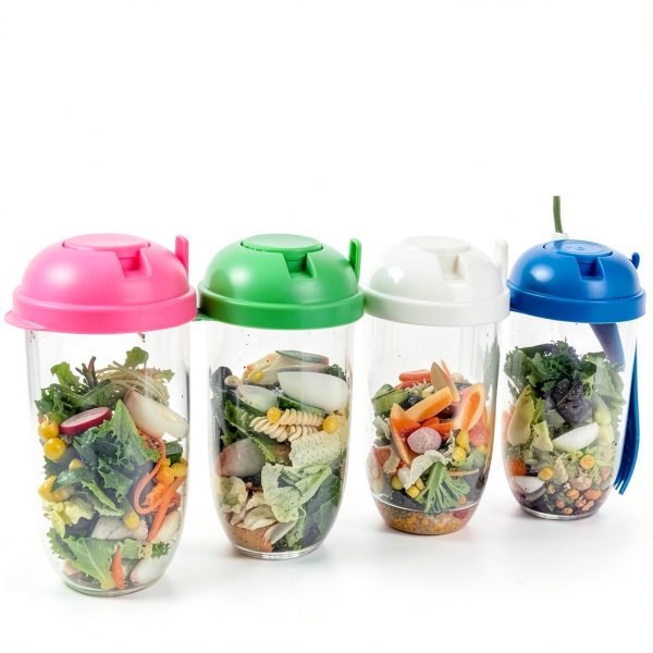 Keep Fit Meal Shaker Cup by LAWRNCH Green 1000ml Salad Container-1