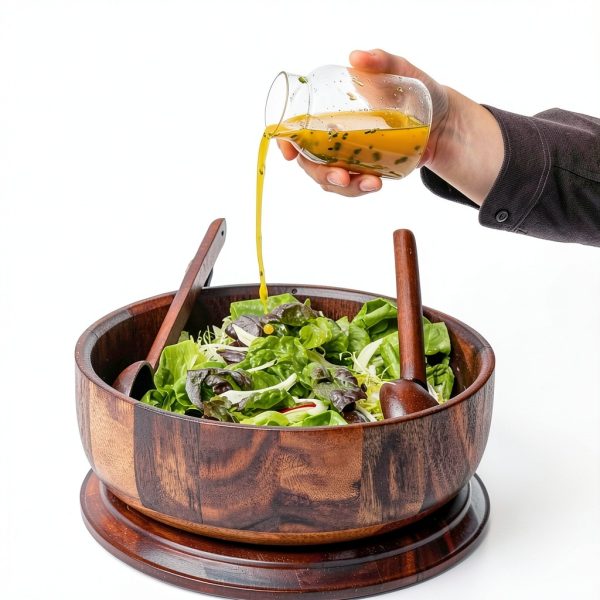 Holcomb Studio Totter Salad Dressing Shaker | Handblown Glass Mixer Ash Wood Lid & Silicone Gasket Leak-Free Emulsifying | Prep, Store & Serve Dressings Modern Minimalist Dinner Table Hostess Gift-2