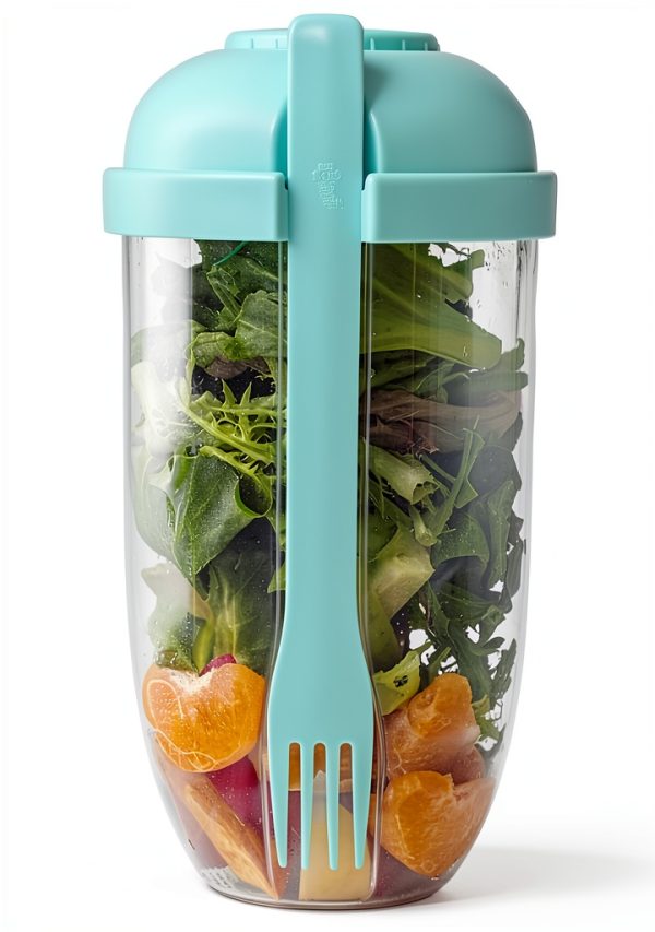Salad Shaker Eioflia 1000ml Green Leak‑Proof Meal Container-1