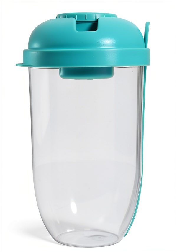 Portable Salad Shaker Cups with Fork & Dressing Holder by GREENADSCAPE-1