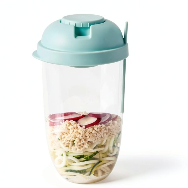 Portable Salad Shaker Cups with Fork & Dressing Holder by GREENADSCAPE-4