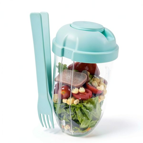Salad Shaker Eioflia 1000ml Green Leak‑Proof Meal Container-5