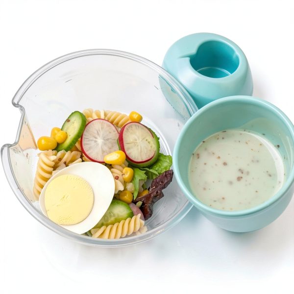 Keep Fit Meal Shaker Cup by LAWRNCH Green 1000ml Salad Container-6