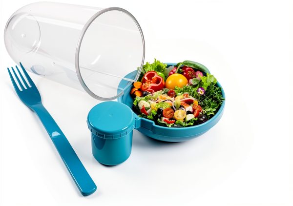 Portable Salad Shaker Cups with Fork & Dressing Holder by GREENADSCAPE-6
