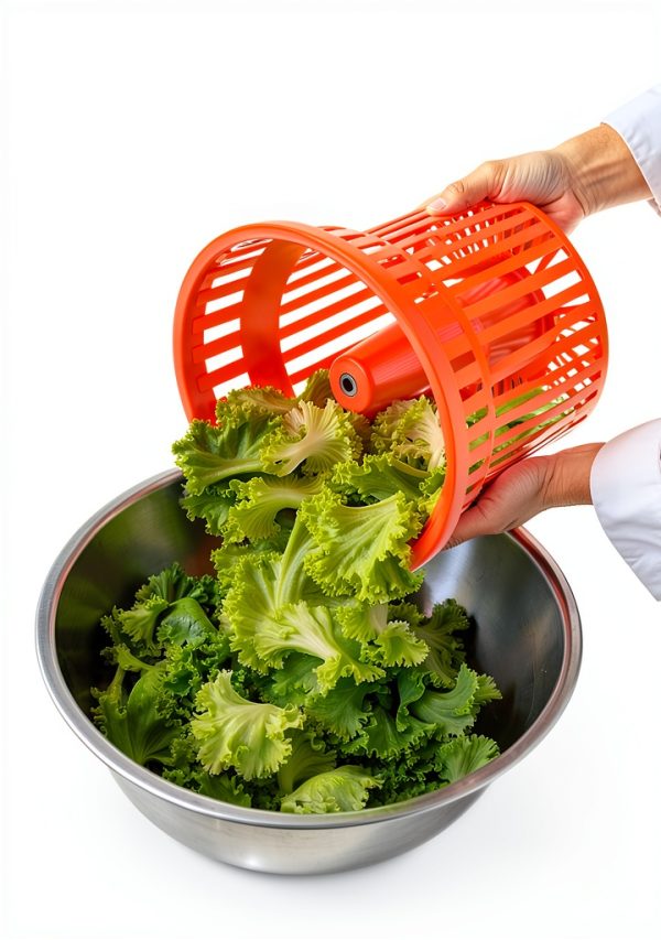 PYY 2.5 Gallon Commercial Salad Spinner - Salad Dryer w/Silicone Anti-slip Mat & Draining Hose, 10Qt Manual Salad Spinner for 3 Heads of Lettuce Spinner Large for Catering-4