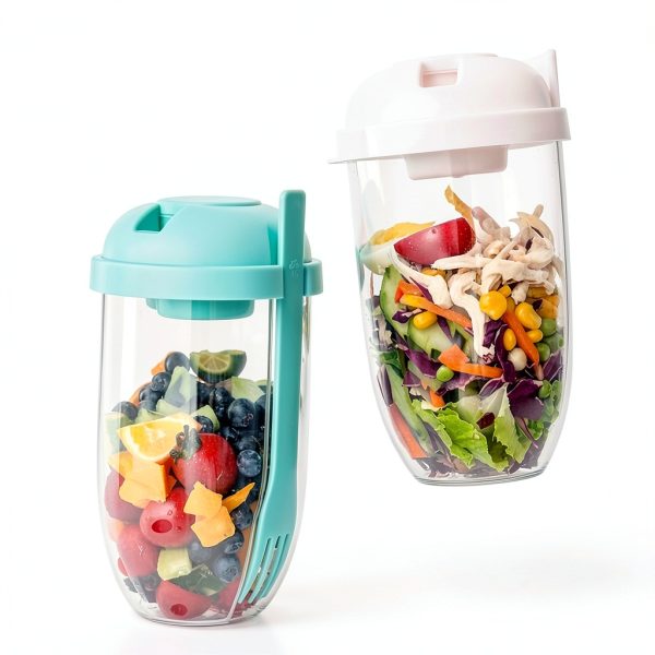 Salad Shaker Eioflia 1000ml Green Leak‑Proof Meal Container-2