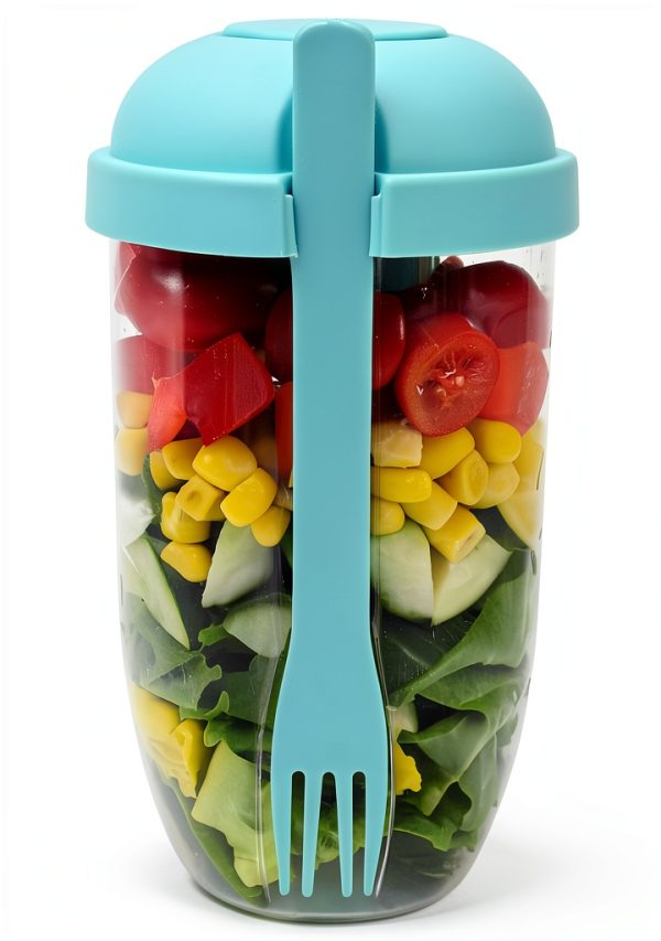 Salad Shaker Cup KH866 1000ml Leakproof Lunch Container with Fork-4