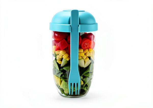 Salad Shaker Cup KH866 1000ml Leakproof Lunch Container with Fork-5