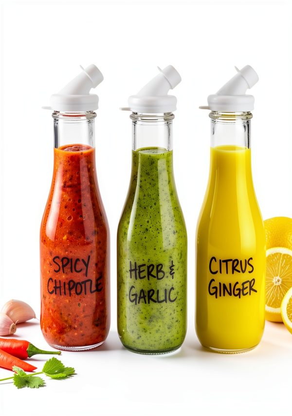 Salad Dressing Shaker Bottles kitchentoolz 32oz Glass with-4